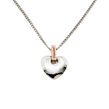 Silver & 9ct Gold Clogau Heart Pendant with Chain